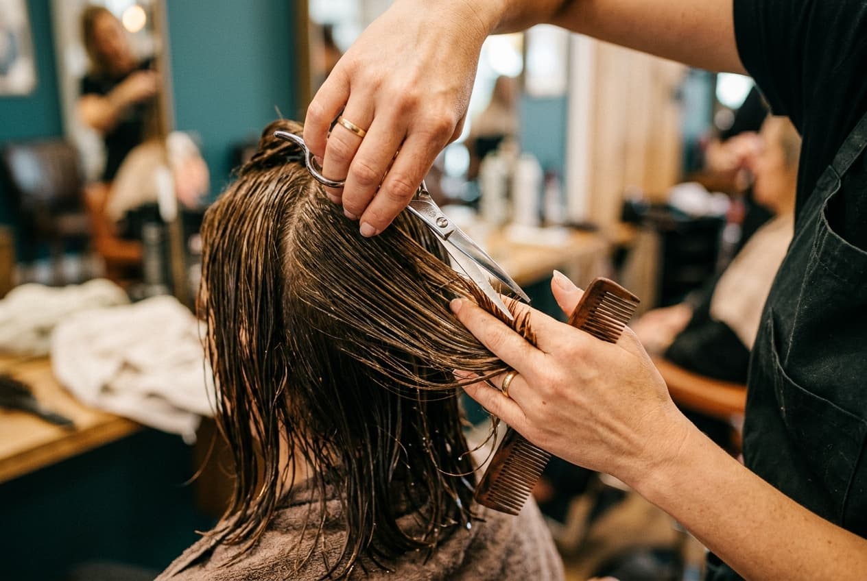 Frischer Damenhaarschnitt im Home of Hair Friseursalon in Ergoldsbach